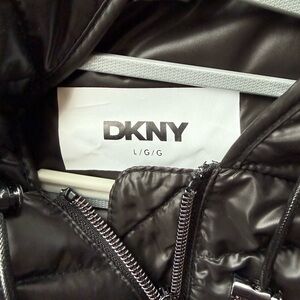 DKNY Black Puffer Jacket Large
